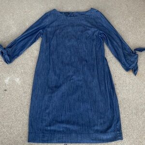 Women’s Casual Talbots Denim Tie Sleeve Sheath Dress Size 10 Great Condition